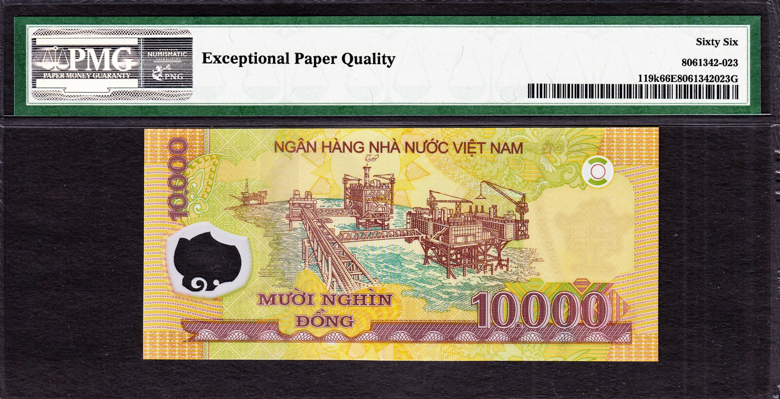 Vietnam Polymer 10000 Dong Ho Chi Minh LOW Serial SH18 000001 GEM UNC PMG 66 EPQ