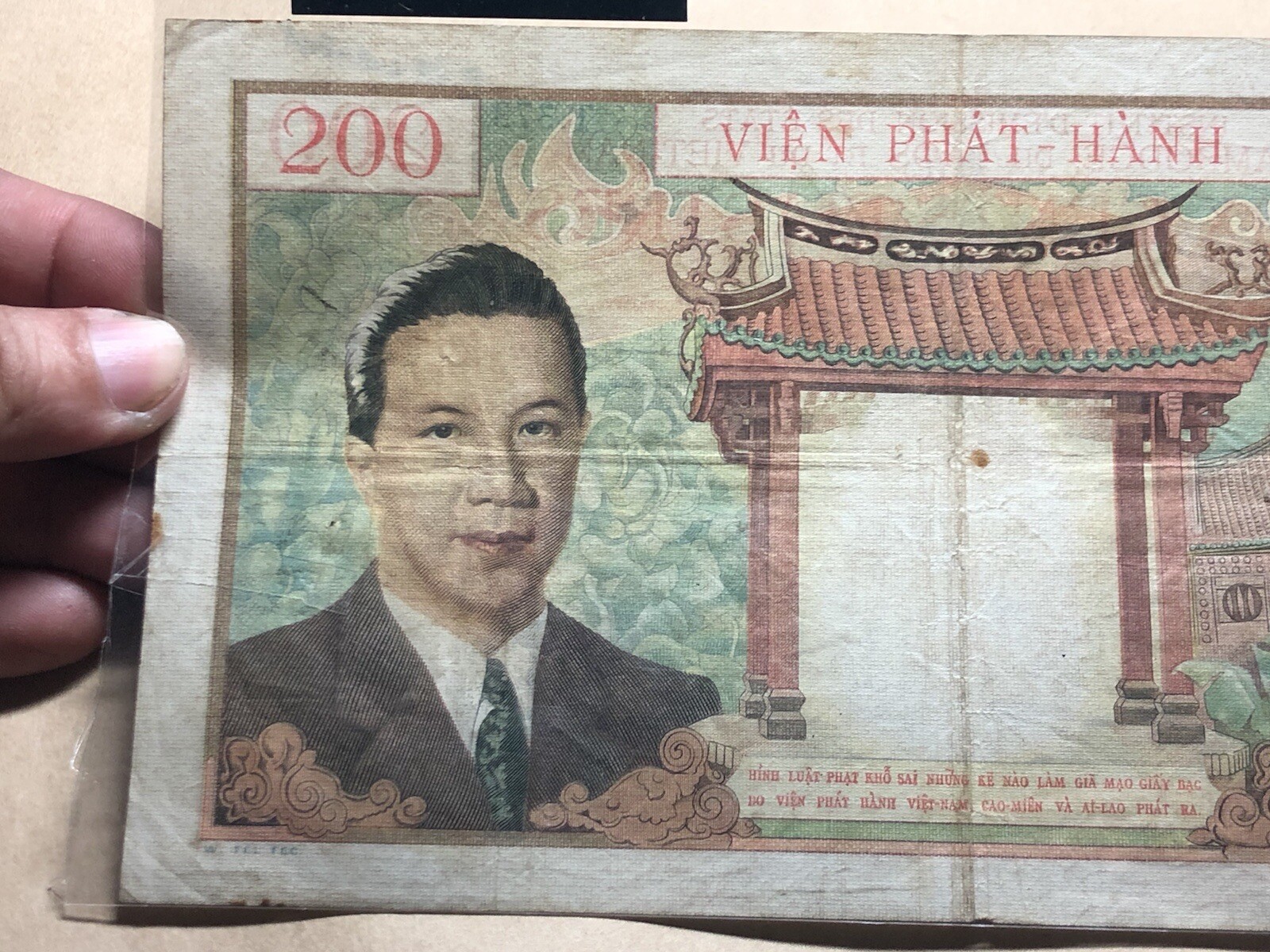 200 Piastres Bao Dao king Indochine 1953 Original Vintage Rare_LDP Shop.