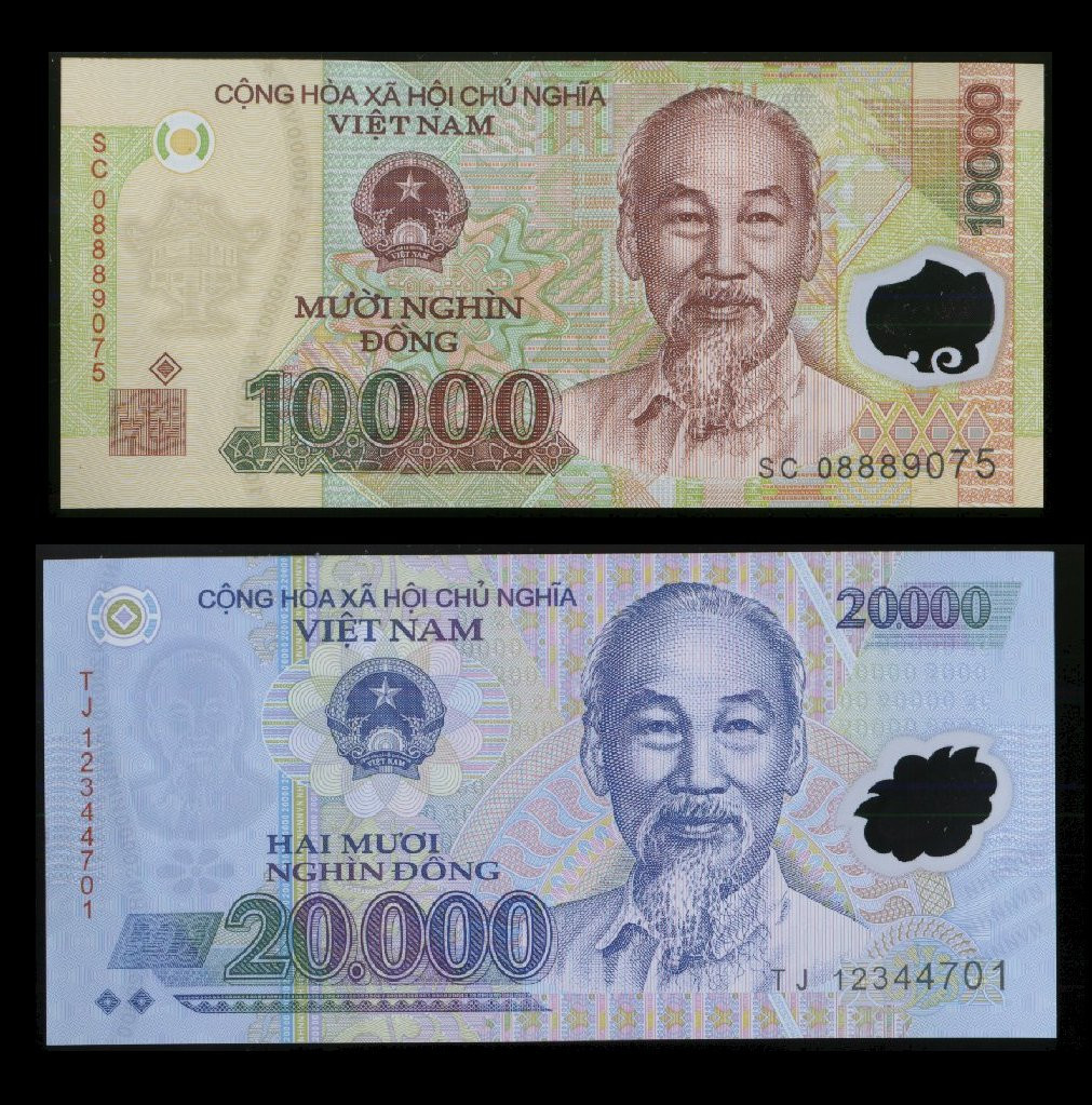 Vietnam Dong 120,000 – Four 20,000 & Four 10,000 Vietnamese Dong Uncirculated.