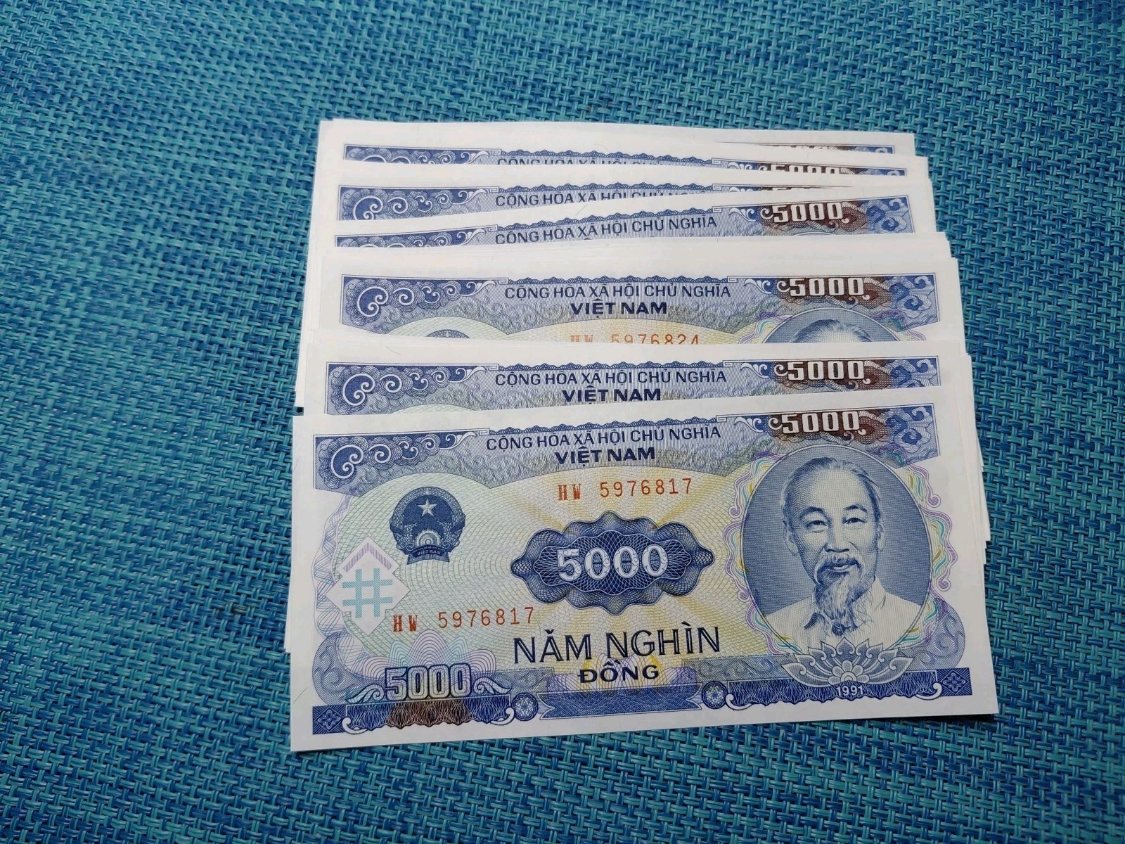 🇻🇳 Vietnam 5000 dong 1991 P-108 UNC (EACH) banknotes 012526-2