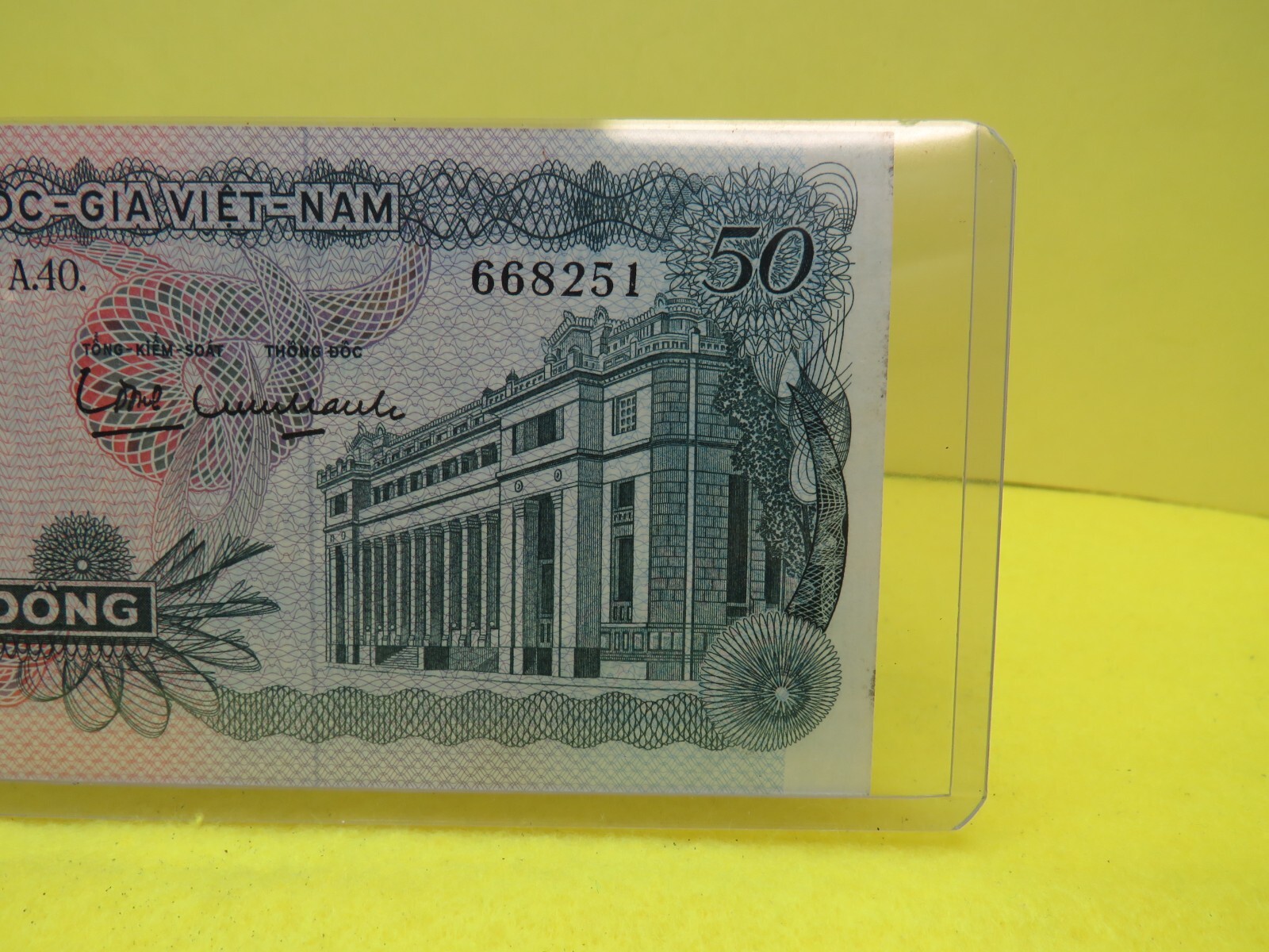 VTG 1969 S. Vietnam 50 Dong Lot of 3 Uncirculated Sequential Banknotes Serials 6