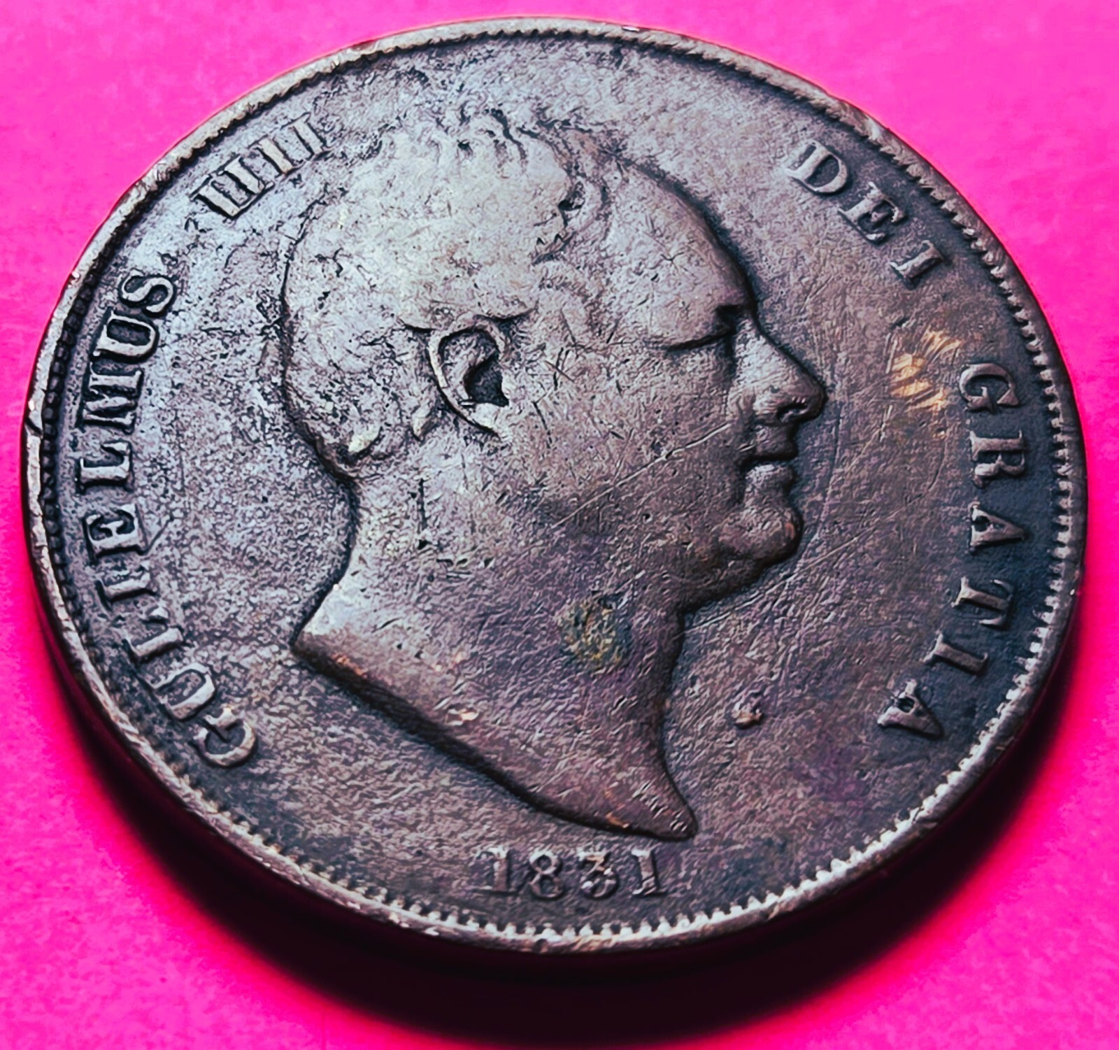 1 Penny 1831 King William IV (KM-707) Nice Tonning ONLY 1.3 Million Coins Issued