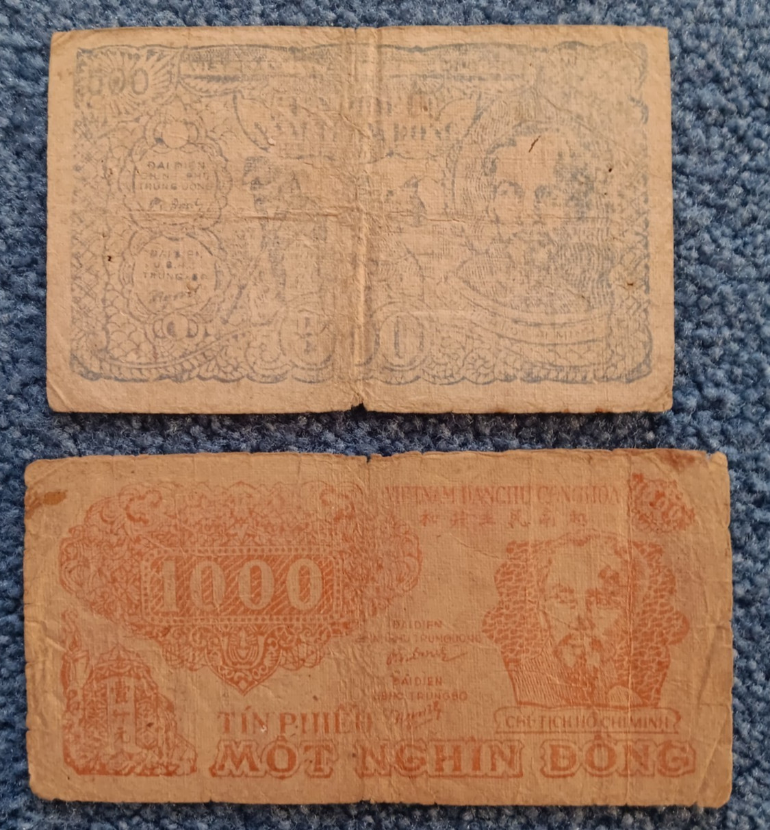 LOT OF TWO VIETNAM NOTES 500+1000 DONG 1950/1951