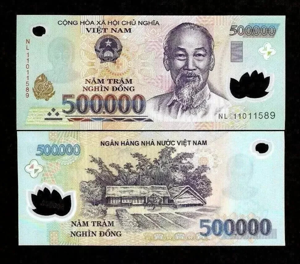 10 x Vietnam 500,000 Dong Banknote 2003-2025 P-124 UNC Polymer NOTE USA SELLER