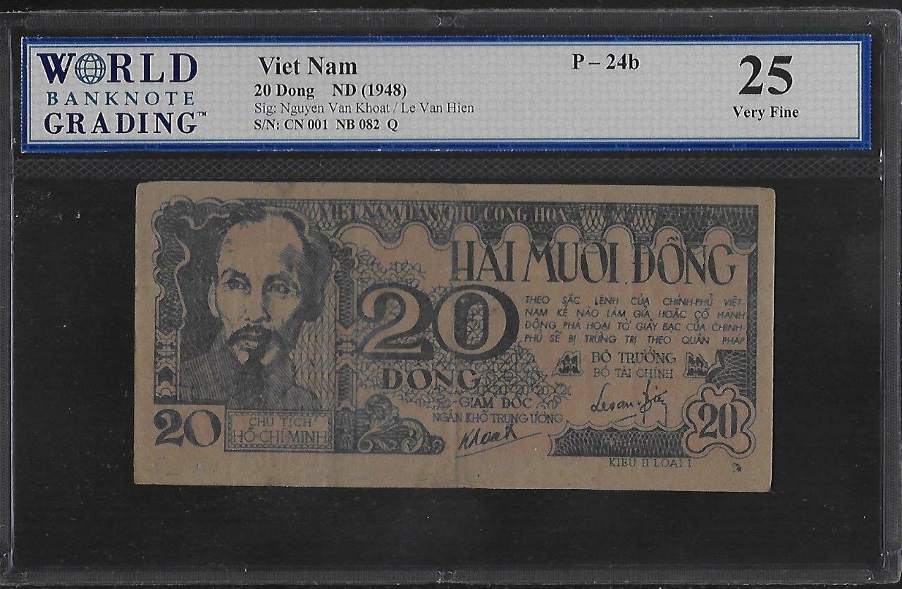 Vietnam P-24b 20 Dong 1948 WBG 25