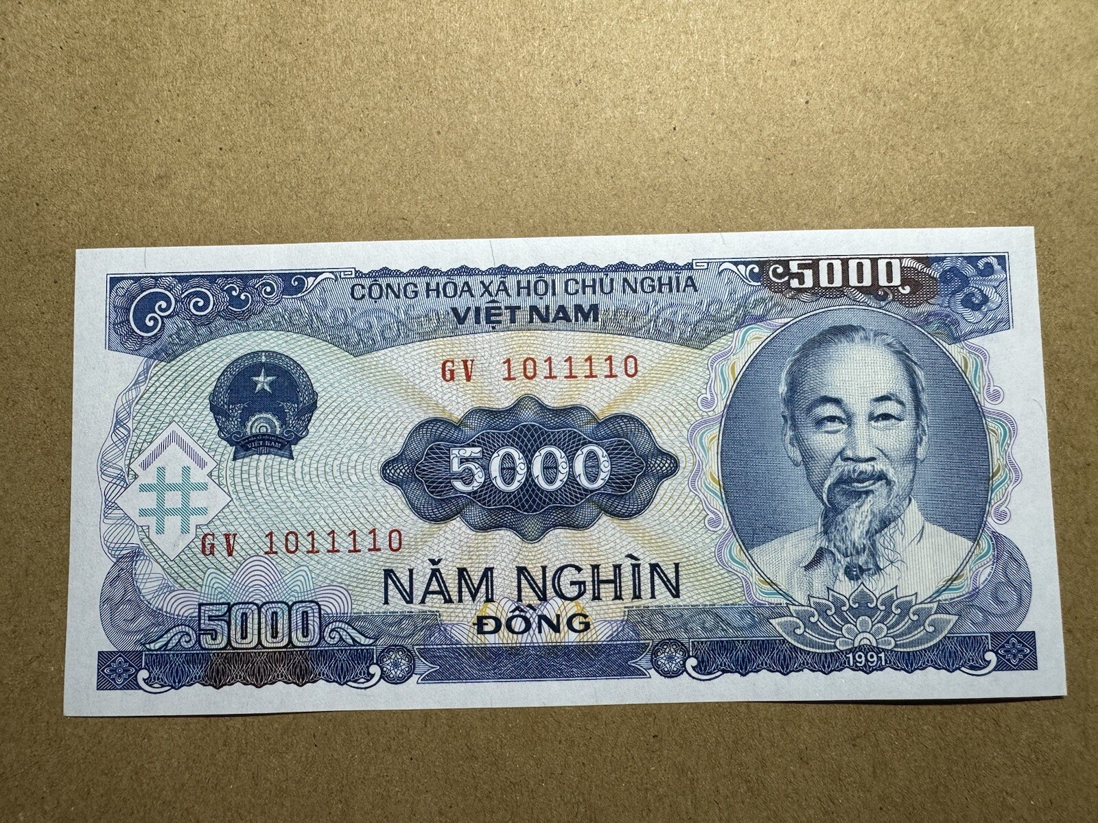 Vietnam 5000 Dong Serie Binary 0-1 1011110 1991 P-108 UNC_LDP Shop.