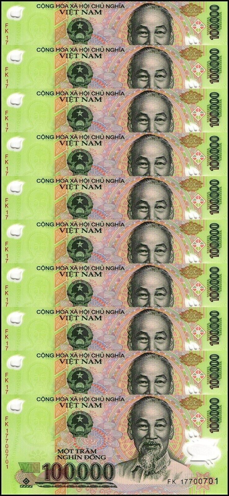ONE MILLION VIETNAMESE DONG | 10 x 100000 VND | VIETNAM MONEY & CURRENCY MONEY