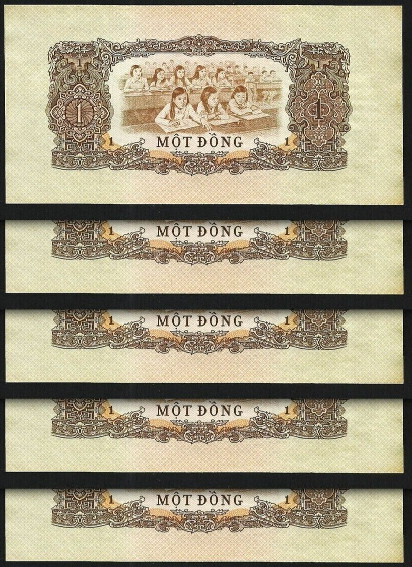 Vietnam South 1 DONG P-R4 1963 x 50 Pcs Lot AUNC Currency Vietnamese WAR NOTE