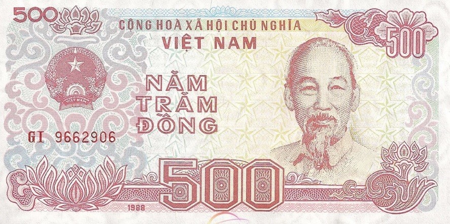 Brick of Vietnamese 500 Dong 1/2 Million Paper Bills
