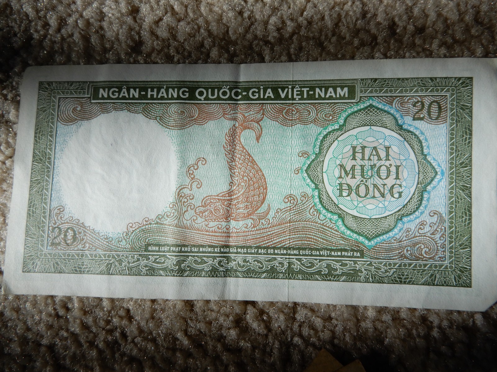 VINTAGE VIETNAM WAR ERA 1960s VIETNAM NGAN-HANG QUOC-GIA 20 HAI MUOI BONG