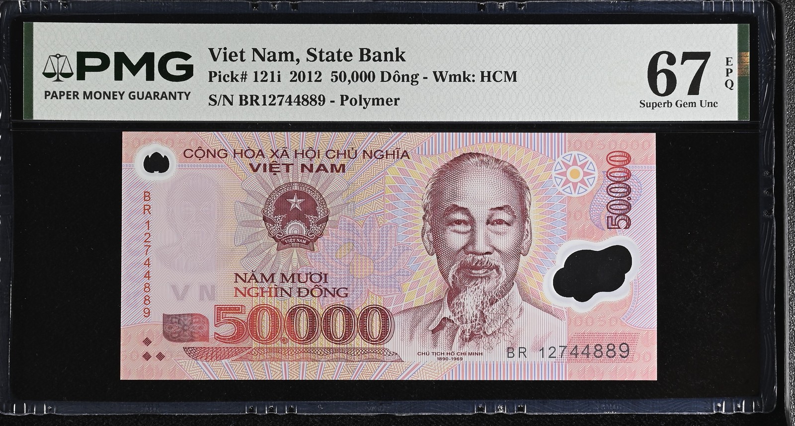 Vietnam 50000 Dong 2012 P 121 i Superb Gem UNC PMG 67 EPQ POLYMER