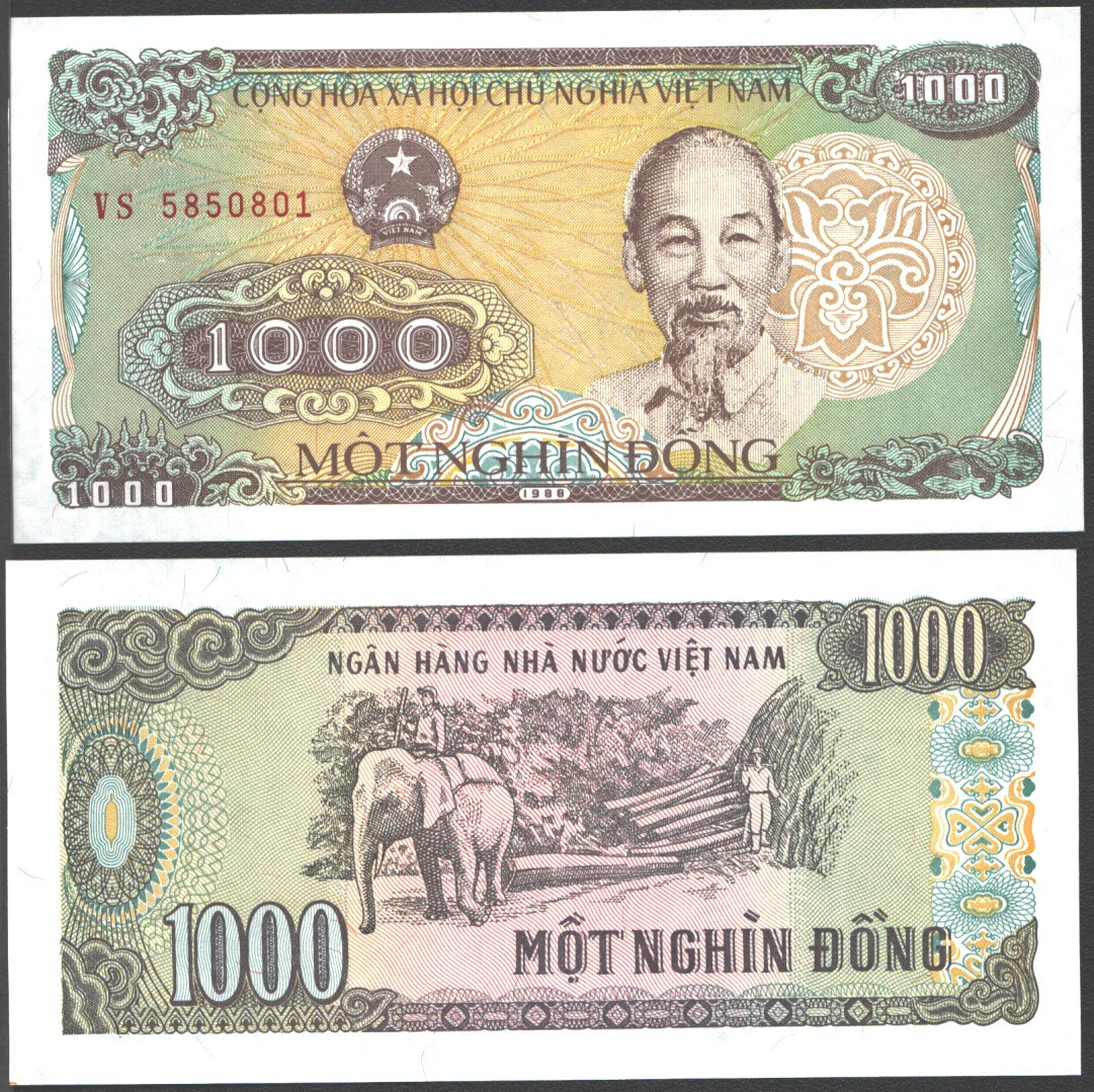 VIETNAM SOCIALIST 1000 DONG 1988 UNC PREFIX VS,HO CHI MINH AND (1890-1969)ELEP