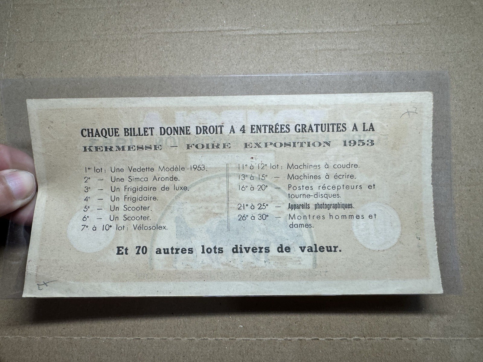 Lottery Tombola Indochine 10 Piastres 1953 Original Vintage Very Rare_LDP Shop.