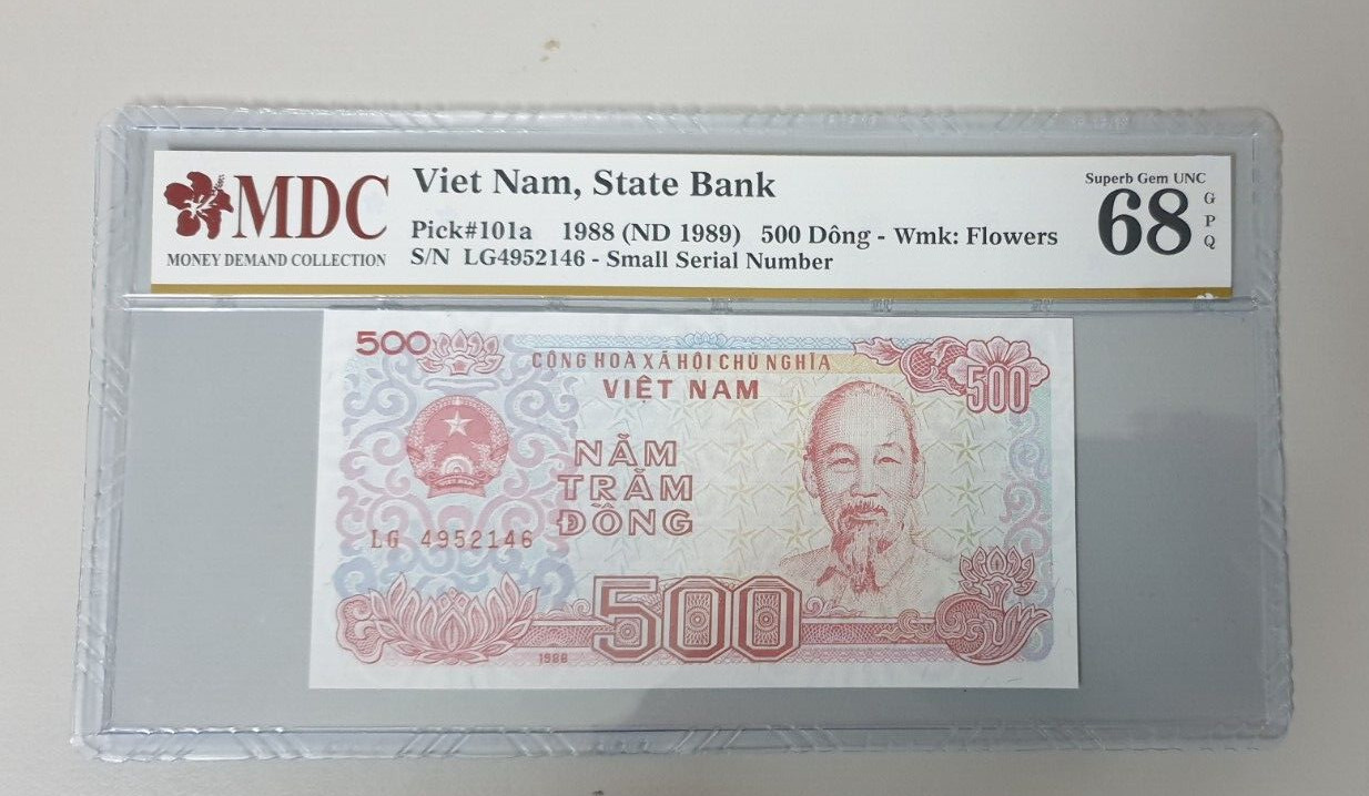 VIETNAM 500 DONG P-101a BANKNOTE 1989 SUPERB GEM UNC 68