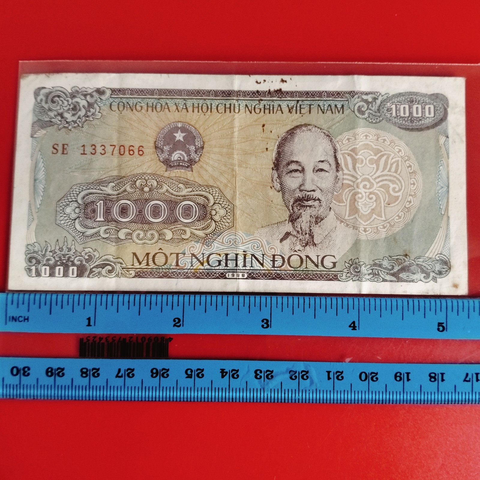 1988 Vietnam 1000 Dong Banknote Ho Chi Minh Elephant Logging P108