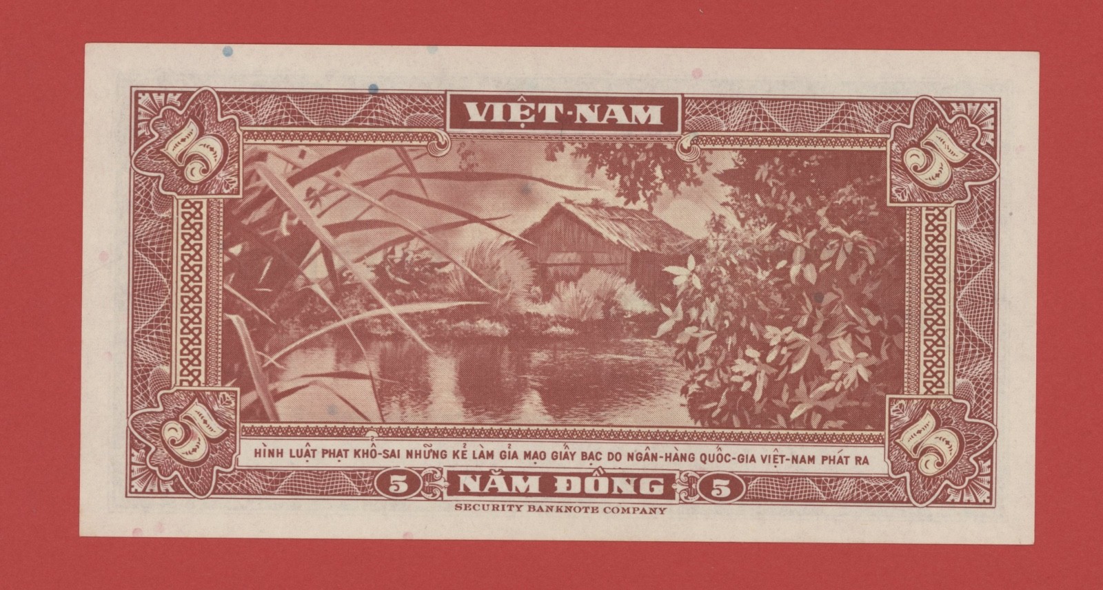 SOUTH VIET NAM 5 DONG ( 1955 ) PICK # 13 UNC.