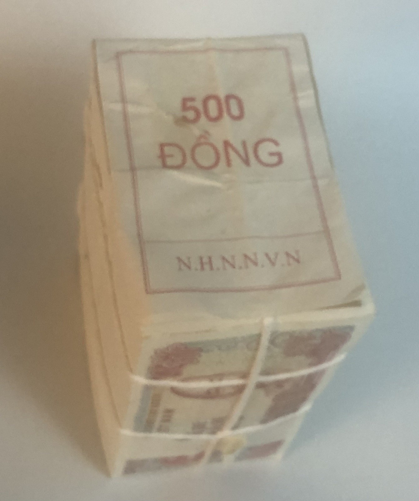 Brick of Vietnamese 500 Dong 1/2 Million Paper Bills