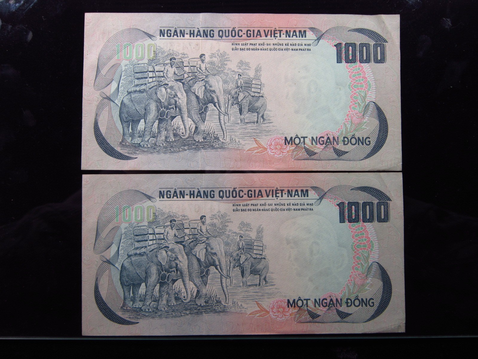 South Vietnam 1000 Dong ND 1972 P34 Unc Sequential Elephants Việt Nam i4c4535