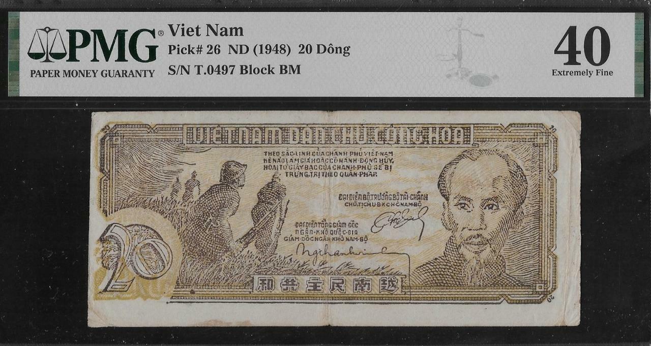 Vietnam P-26 20 Dong 1948 PMG 40