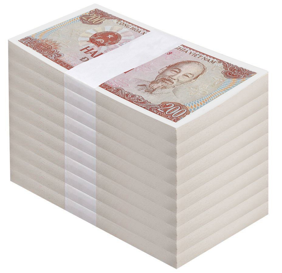 Vietnam 200 Dong, 1987, P-100a, UNC X 1000 PCS Brick