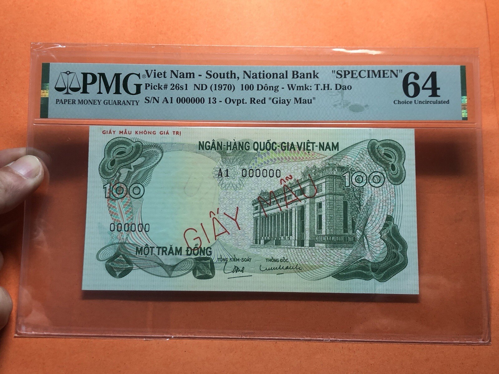 100 Dong Specimen 1970 PMG-64 Pick#26s1 South Viet Nam Original Vintage_LDP Shop