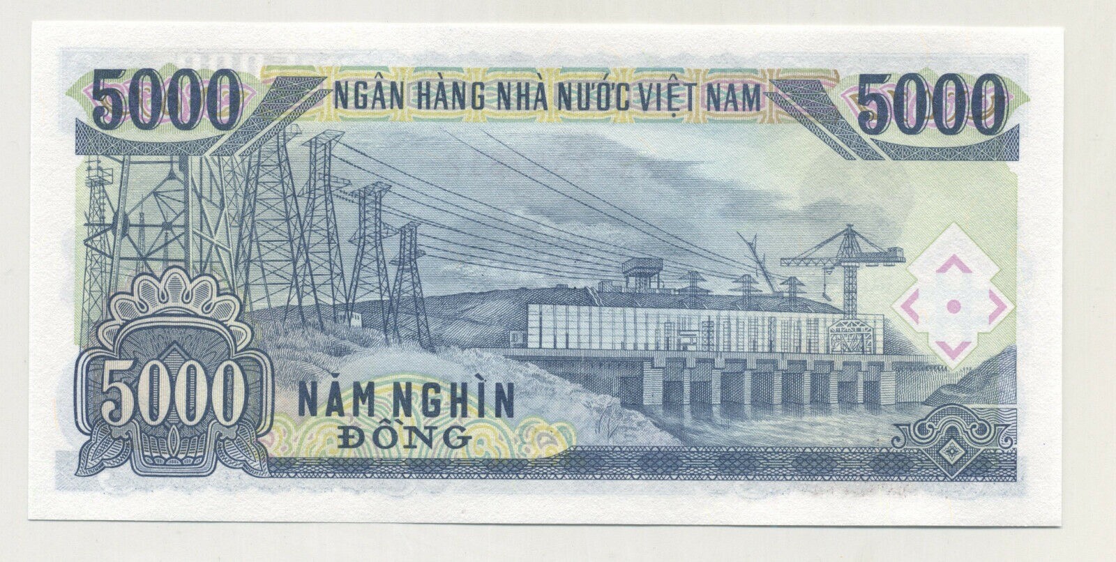 Viet nam Vietnam 5000 Dong 1991 Pick 108.a UNC Uncirculated Banknote
