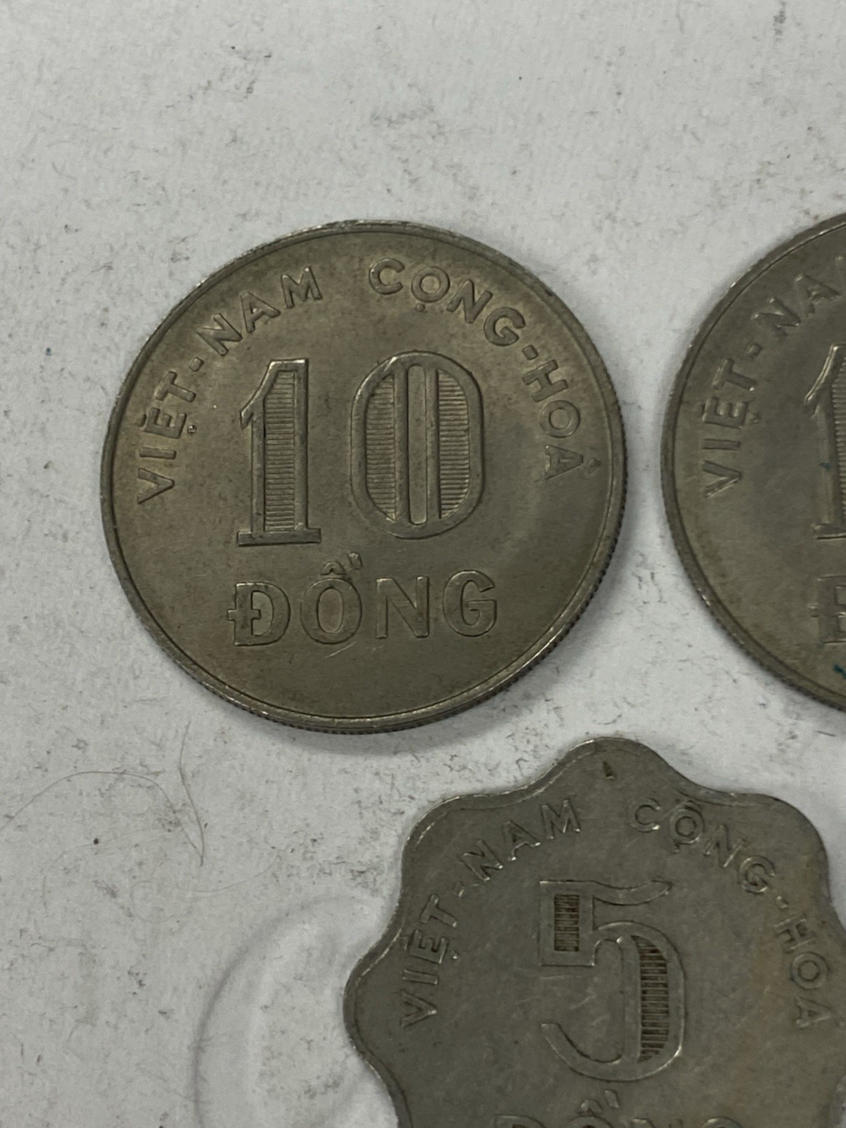 Vietnam 10 Dong 1964 and 5 Dong 1966 Coins Lot Vintage World Currency