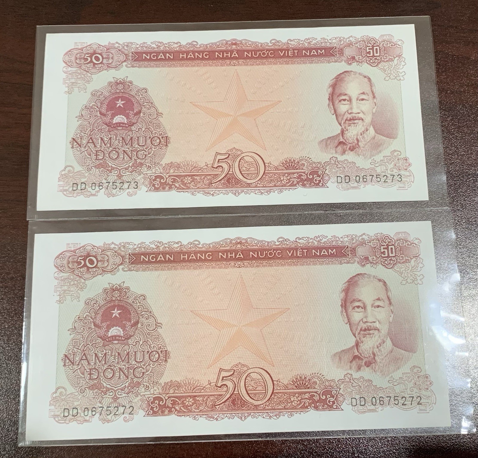 1976 Viet Nam Currency 50 Dong ( RED ) – Type I & II Cir./ Uncirculated…
