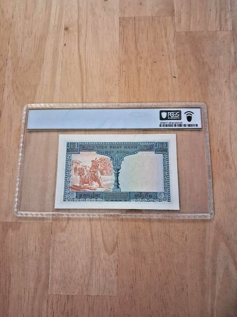 1954 (ND) French Indochina 1 Piastre (1 Dong) P-105. PCGS 55 PPQ.