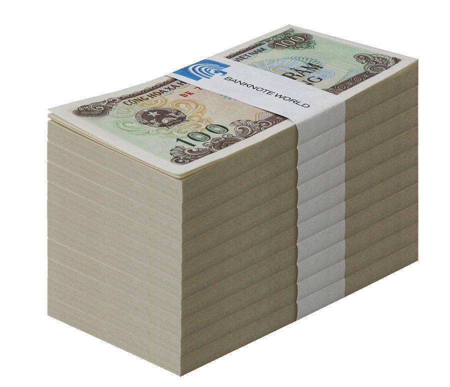 Vietnam 100 Dong, 1991, P-105a, UNC X 1000 PCS Brick