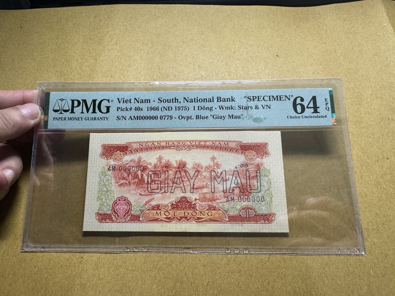 Viet Nam Banknotes P-40S 1 Dong Specimen 1966 PMG-64EPQ UNC_LDP Shop.