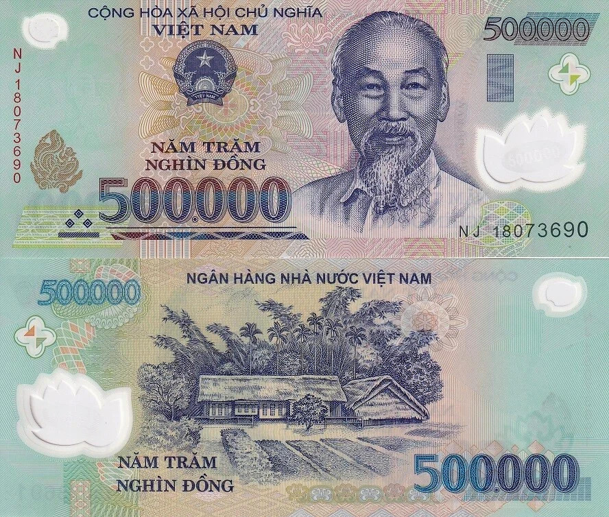 Vietnam 500000 DONG P-124 2018 x 1 Pcs UNC POLYMER 500,000 Vietnamese NOTE COA