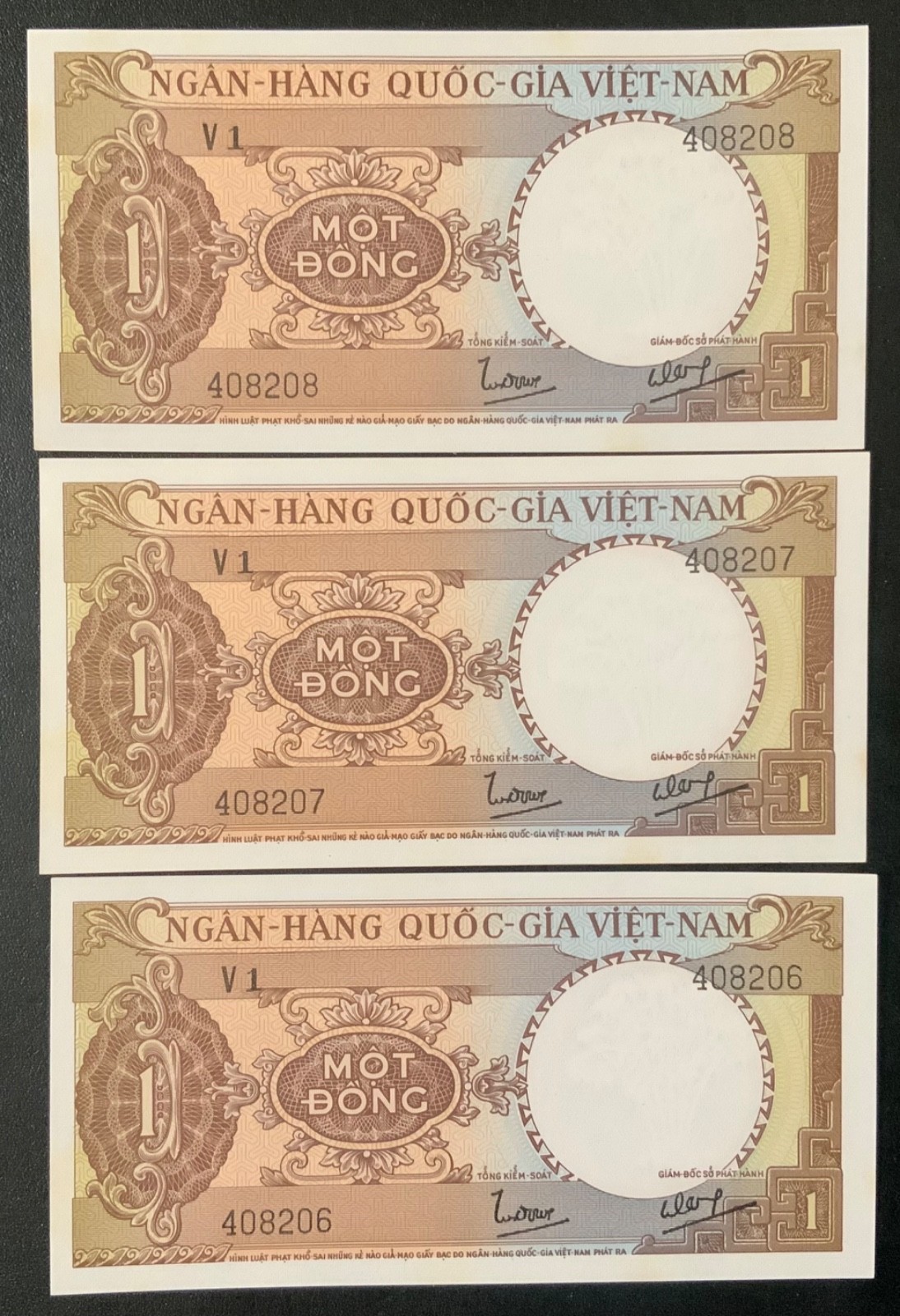 1964 VIETNAM PAPER MONEY – ONE DONG UNCIRCULATED BANKNOTES!