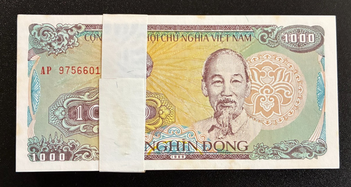 VIETNAM 1000 DONG P-106 1988 x 1 Pcs HO CHI MINH ELEPHANT UNC MONEY VND BANKNOTE