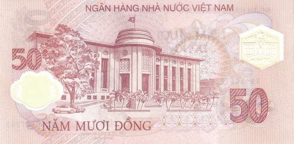 Vietnam 50 Dong Banknote, 2001, P-118a, UNC – 50th Anniversary