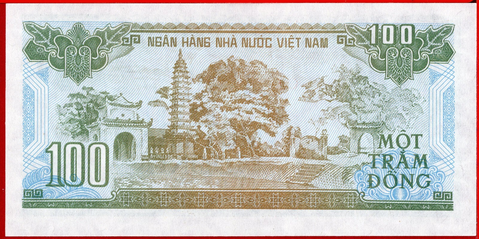 VIETNAM 100 DONG 1991 Large serial P 105b UNC free shipping from 100$