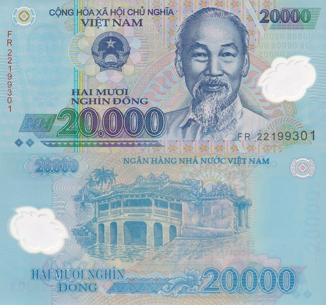 Viet Nam Vietnam 20000 Dong 2022 P 120 Polymer UNC 1/10 Bundle LOT 10 pcs