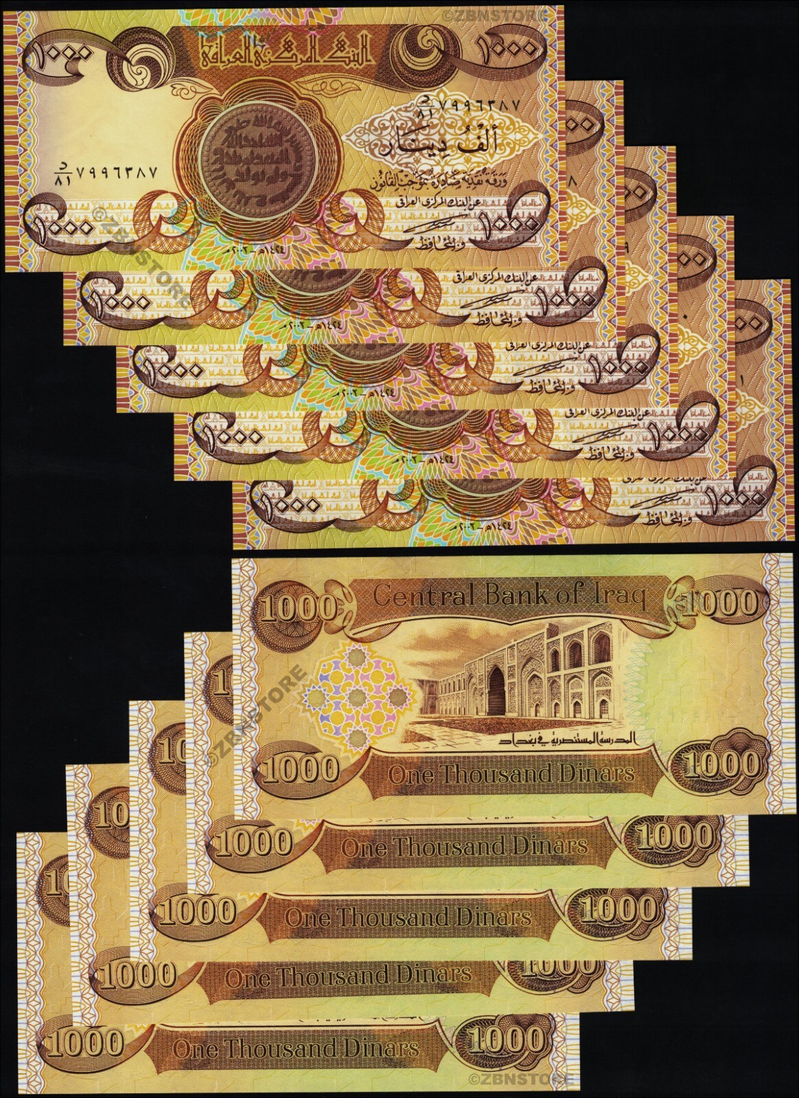 10 x 10,000 Vietnam Dong Banknotes New + 10 x 1000 Dinars Iraq 2018 Uncirculated