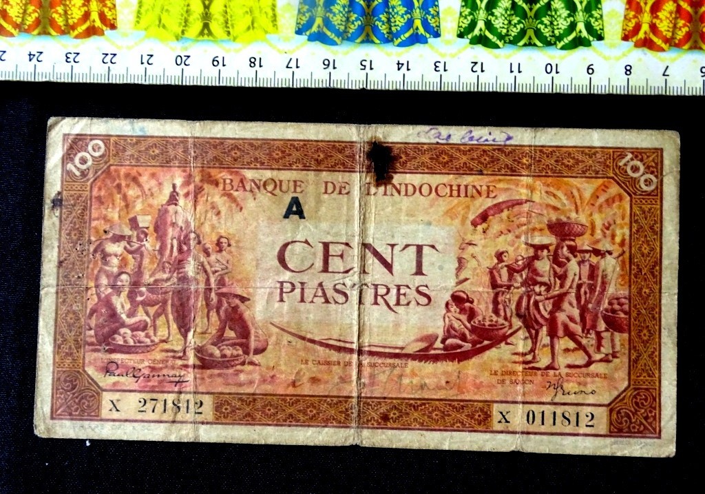 French Indochina Banknote , 100 Piastres.