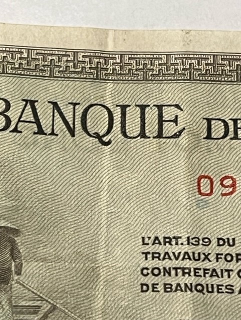 ND 1945-51 French Indochine 1 Piastre Note/Letter B/2 Folds/P-76a/XF #12495