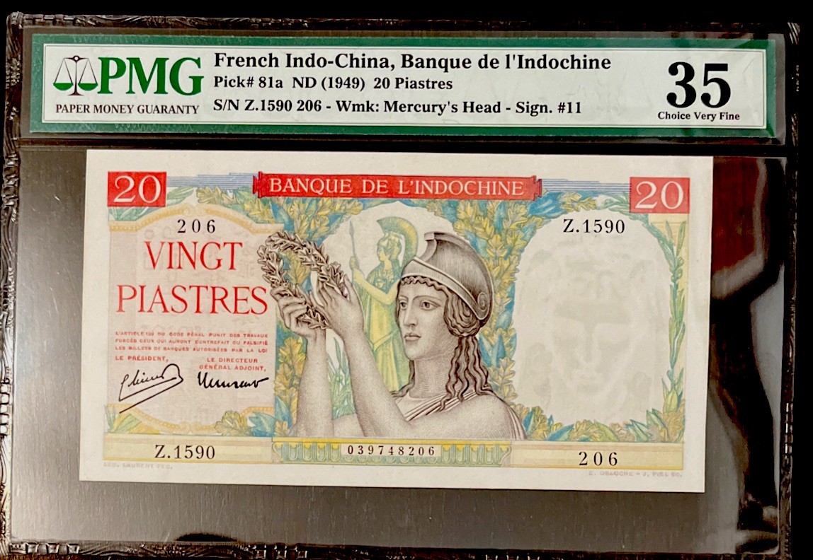 French Indo-China, Banque de I’Indochine ND(1949) 20 Piastres PMG 35 Note