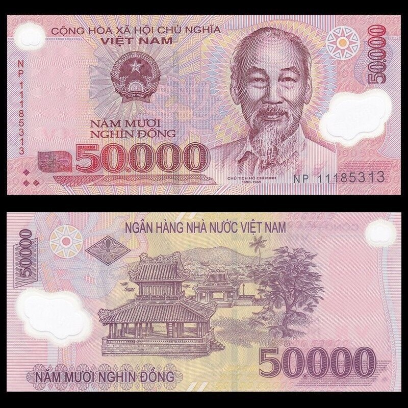 Viet Nam Banknote 50000 50K Vietnamese Dong VND Polymer UNC New