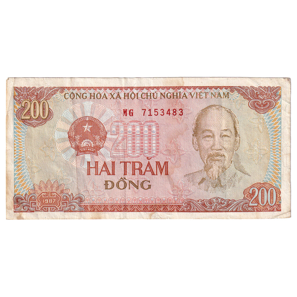 [#333302] Banknote, Vietnam, 200 D ox ng, 1987, KM:100a, VF