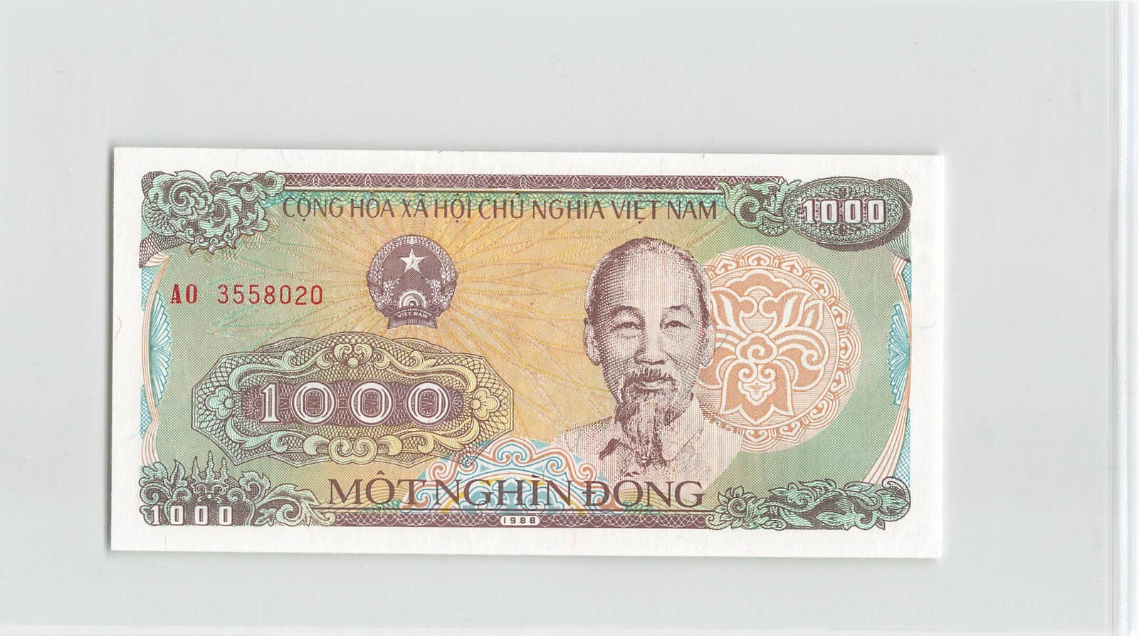 VIETNAM 1000 Dong 1998, P1-6b, A0 3558020, Original UNC Grade. E3
