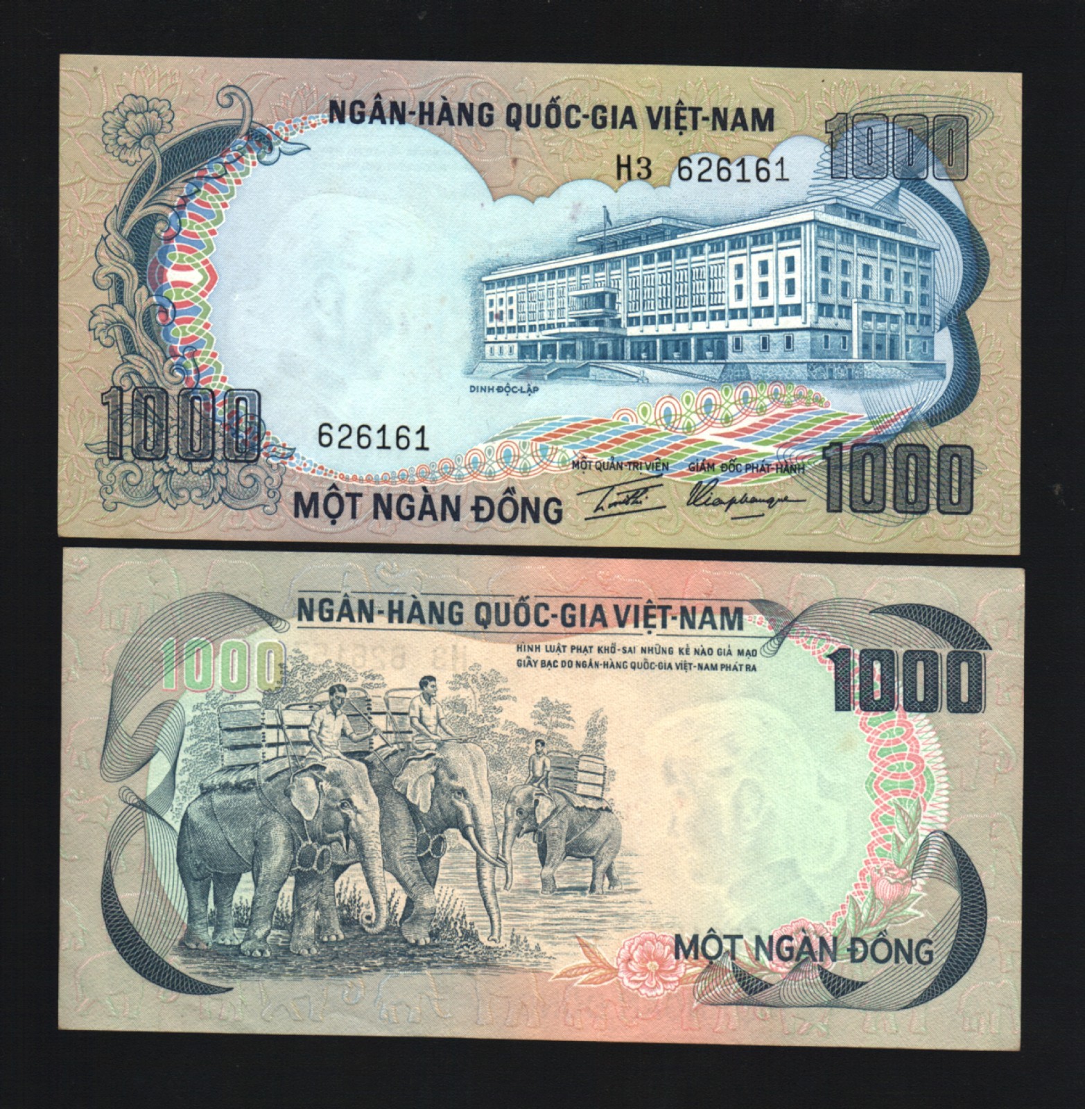VIETNAM SOUTH 1000 1,000 DONG P-34 1972 x 20 Pcs Lot Bundle 3 ELEPHANT AUNC NOTE