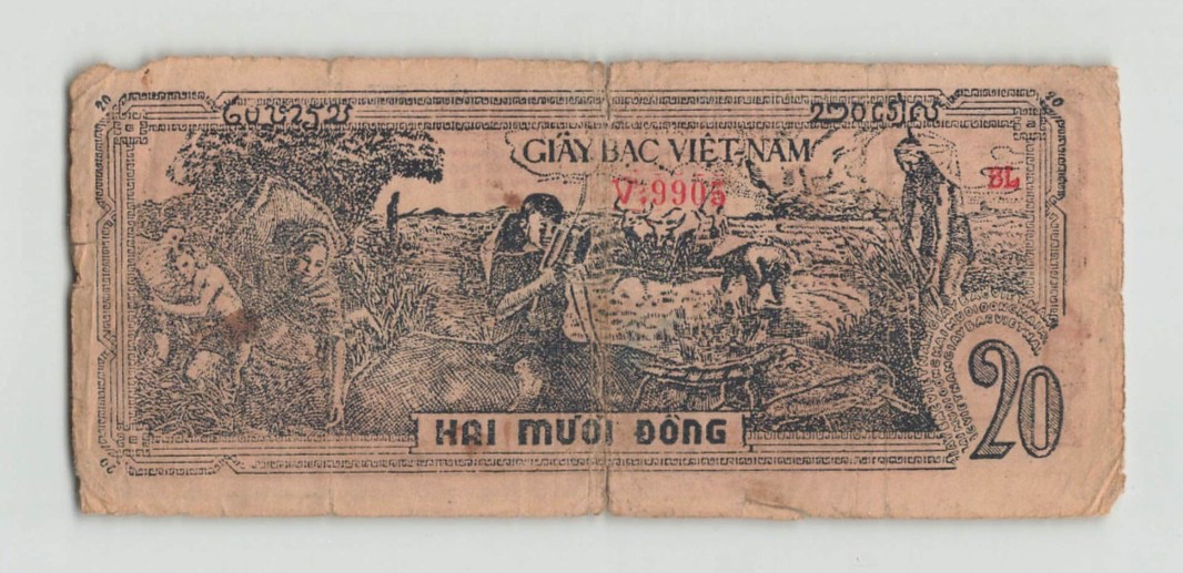 VIETNAM 20 Dong 1948, P-26, Scarcer Type, Original Fine, BL V.9905. Z2