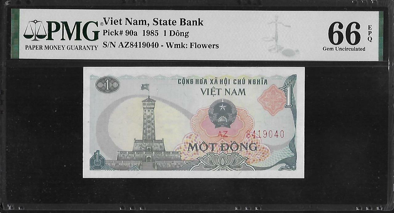 Vietnam P-90a 1 Dong 1985 PMG 66 EPQ