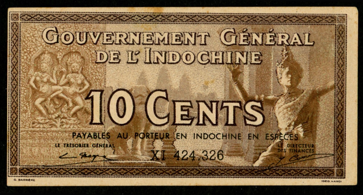 French Indochina / Vietnam 1939 Banknote 2 Different P85, 10 CENTS (2024_IDN33))