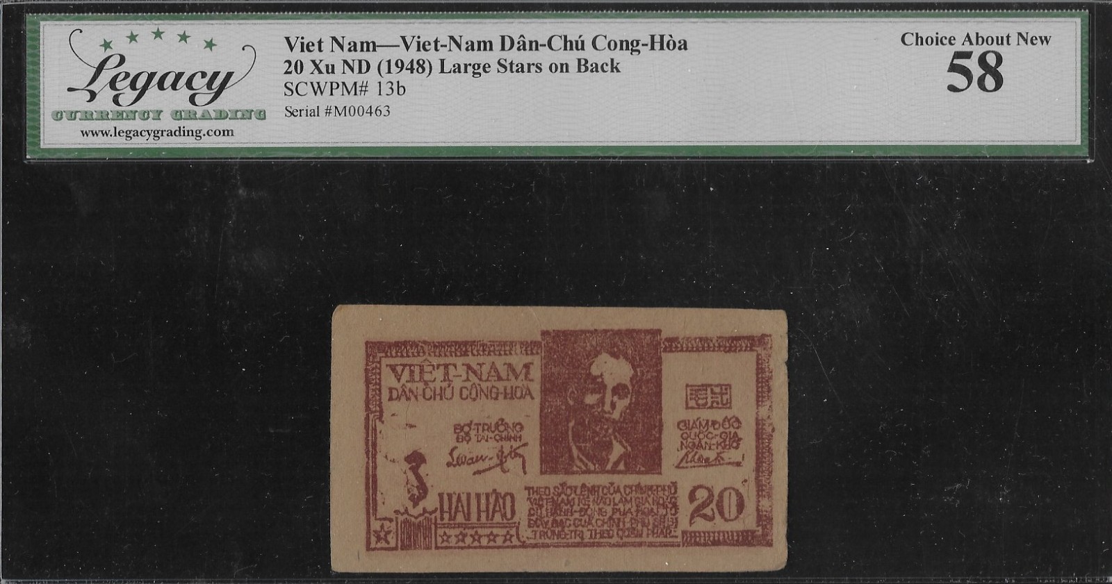 Vietnam P-13b 20 Xu 1948 LCG 58