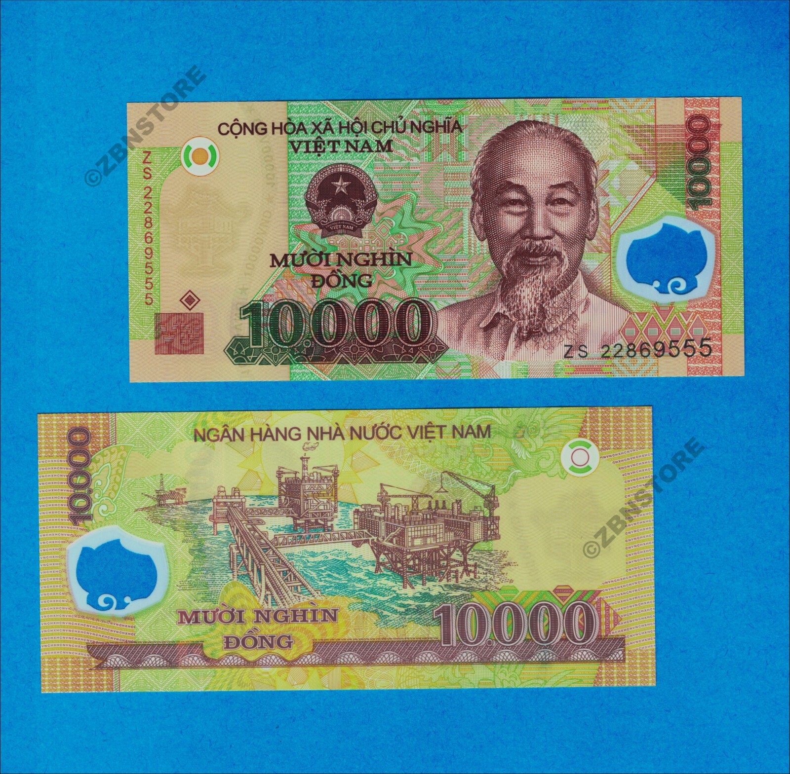 25 x 500,000 Dollars Zimbabwe 2008 Bundle + 10,000 Vietnam Dong VND Currency COA